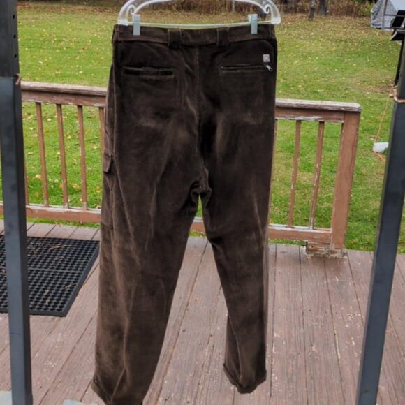 Ex Officio Mens Brown Corduroys Size L Pleated Front Preppy Cargo Pocket Classic - Picture 6 of 8